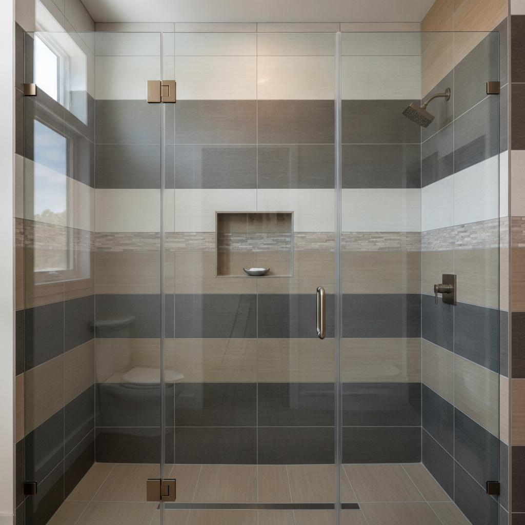 bathroom remodel with glass doors